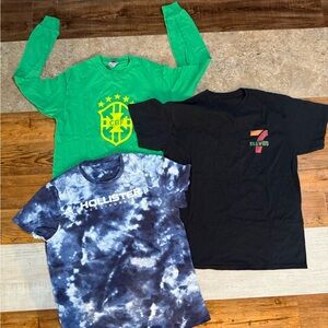 Hollister Tie-Dye Long Sleeve Shirt - Blue and White